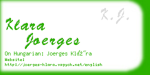 klara joerges business card